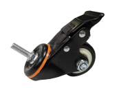 Колесо поворотное MK-3301-PUR-065-F-BK (г/п 80кг, Ф 65мм), крепление болтовое с тормозом